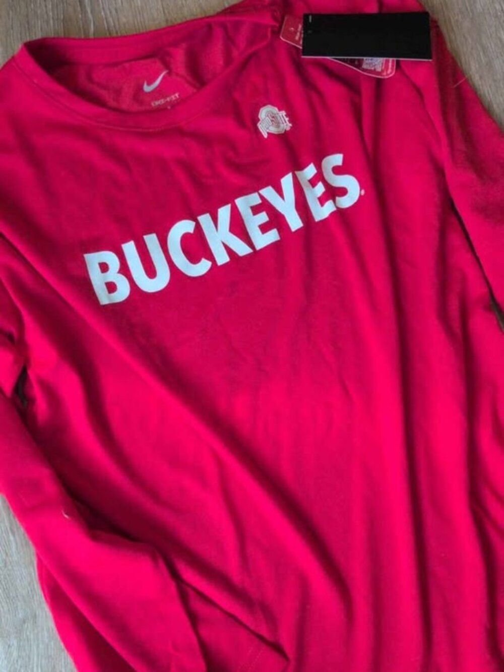 Nike women's size medium loose fit long sleeve shirt Ohio State buckeyes new